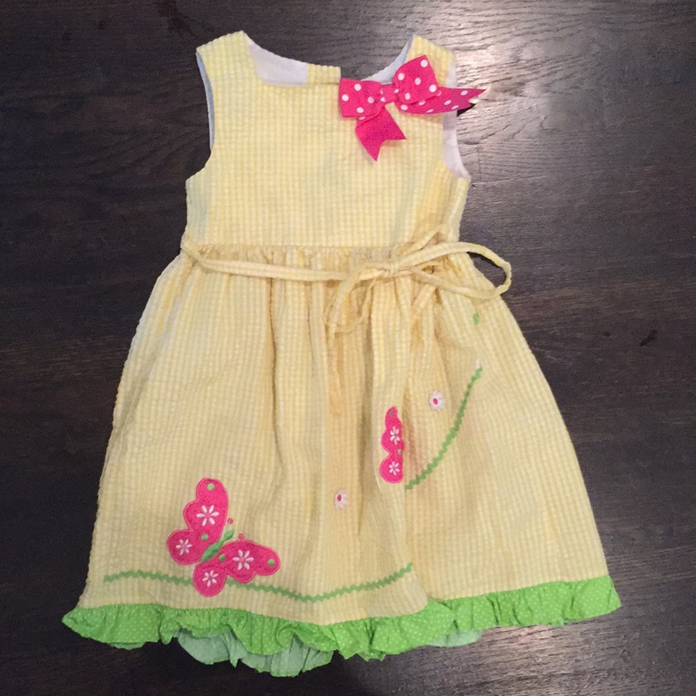 Rare Editions yellow seersucker summer dress 5T